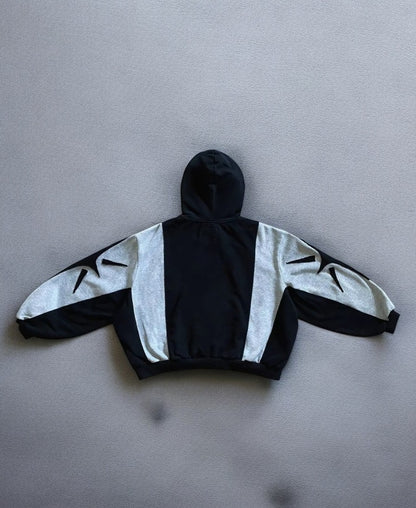 Geometric Pattern Zip-Up Hoodie