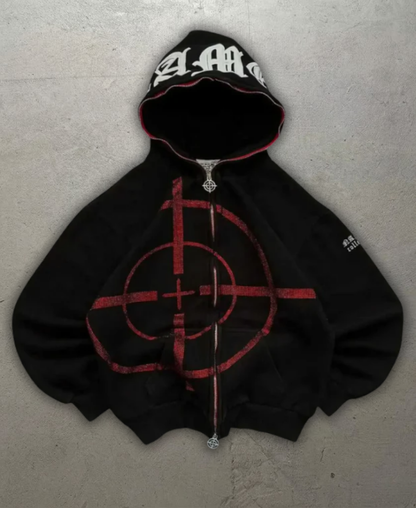 Target Cross Zip-Up Hoodie