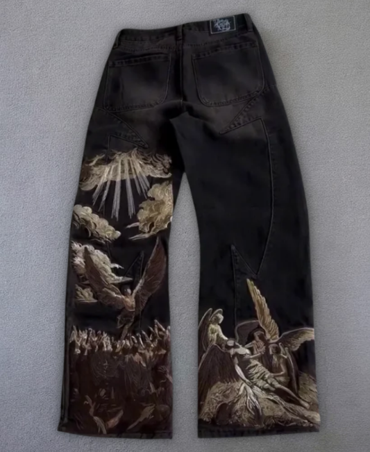 Divine War Denim Baggy Pants