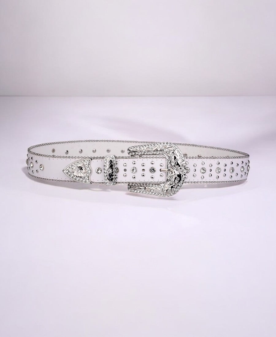 Rhinestone White Cross Premium Kemer